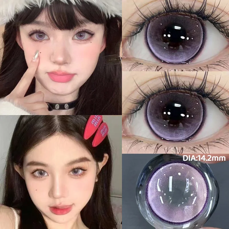 KSSEYE 2PCS Colored Contact Lensee Myopia Green Natural Pupils Effect High Quality Lens With diopter Cosmetic Blue Twinkling Eye