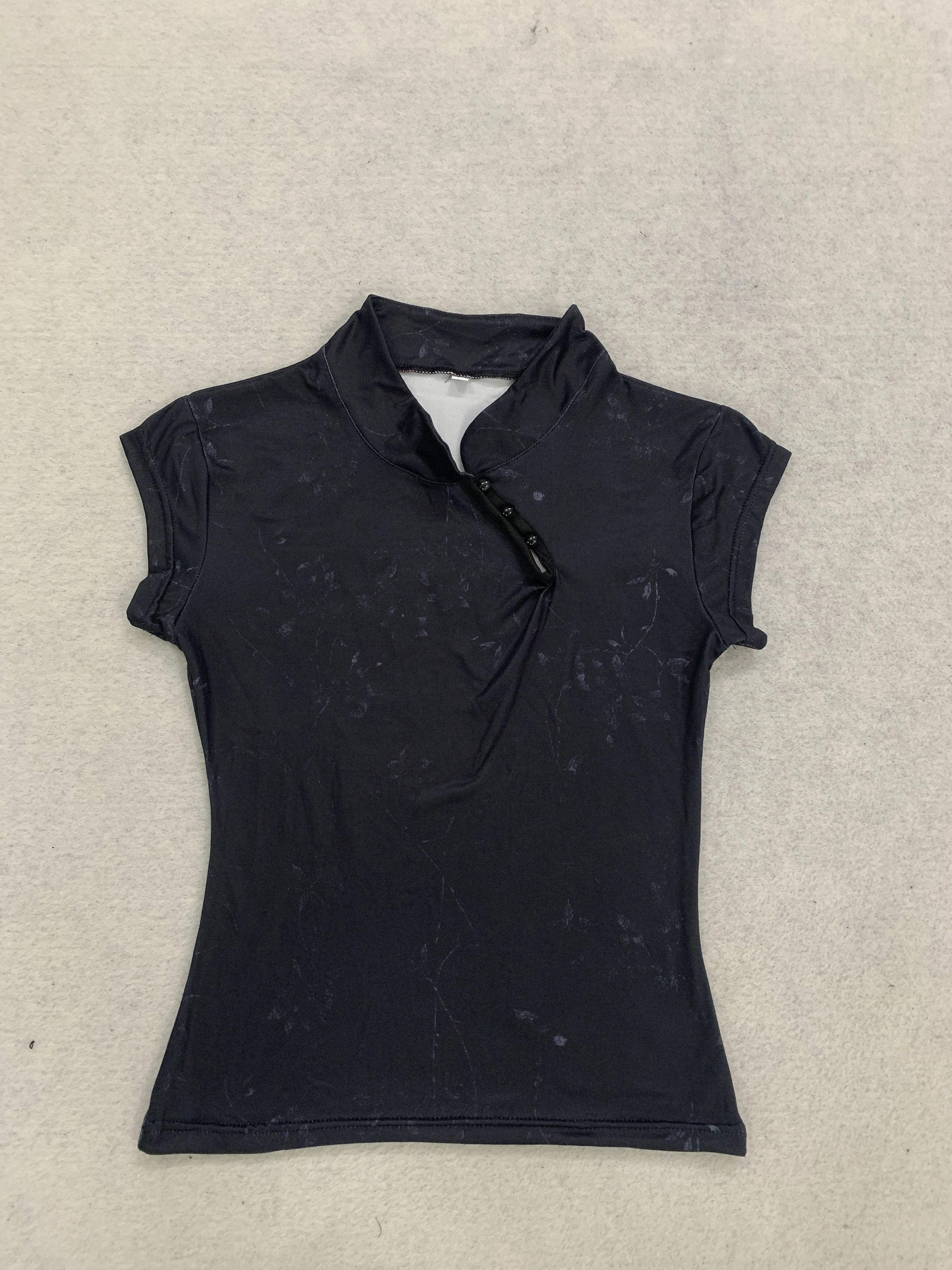 Retro-Antik-T-Shirt mit schmaler Taille für Damen, kleiner hochgeschlossener Cheongsam-Knoten-Design, High-Street-Retro, bequemes Freizeitshirt – Detail 4