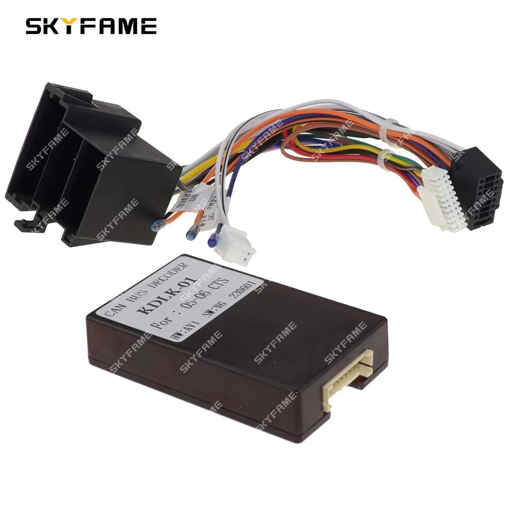 Skyfame carro 16pin cablagem android cabo de alimentação adaptador canbus caixa decodificador para cadillac cts 2003-2007