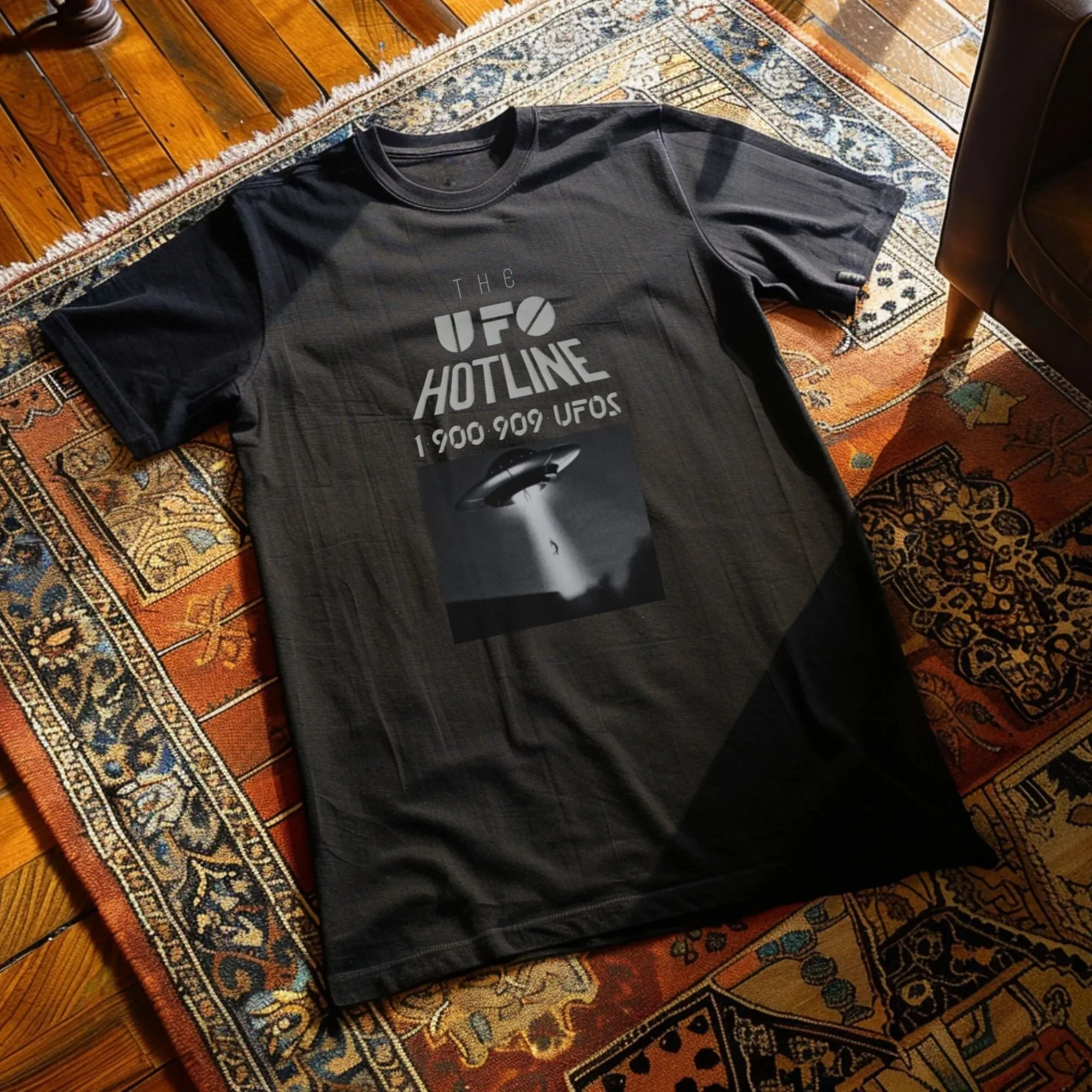 Retro UFO Hotline T Shirt Galaxy funny space trending womens sightings