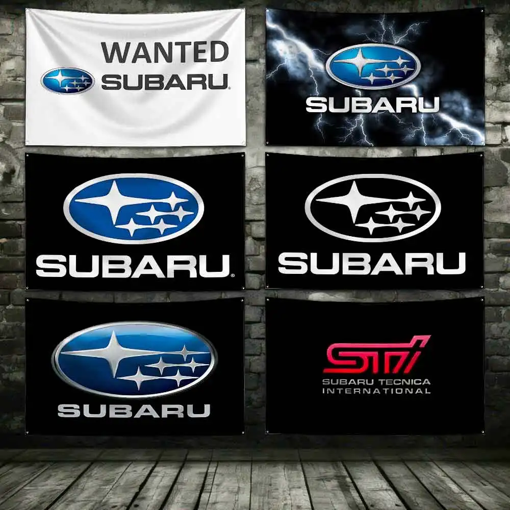 3x5 Ft W-WRX STI Evolutions subarus Flag Polyester Digital Printing Banner for Garage Wall Art Out Door With Brass Grommets