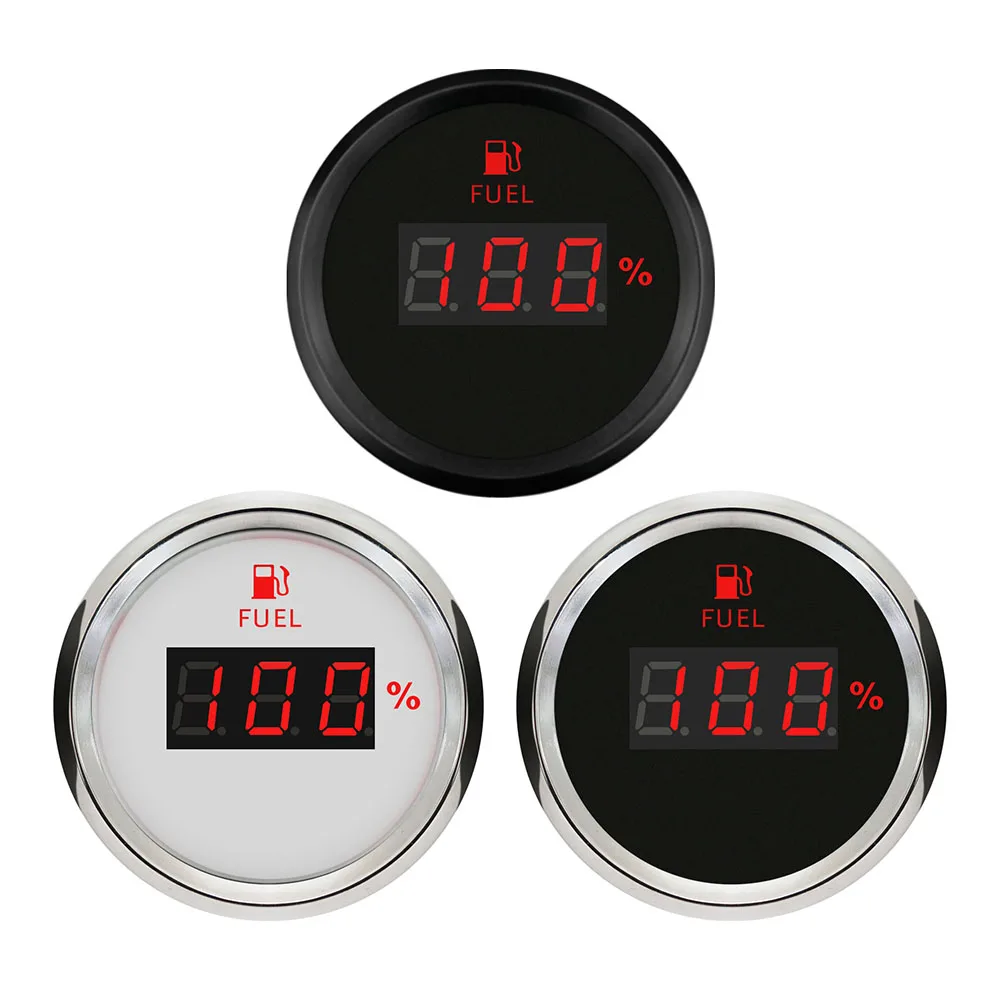 ELING 52mm (2'') Fuel Level Gauge 0-5V Signal 12V 24V for Marine Boat Auto Motorcycle with Red Backlight Universal - view 6
