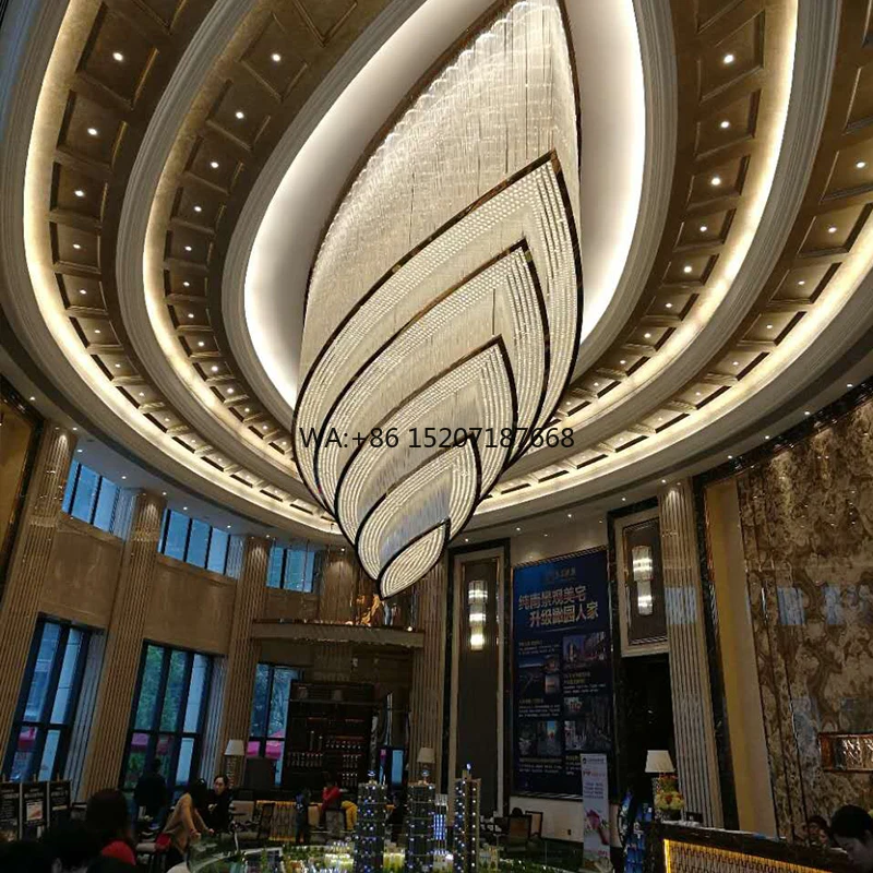 Luxury Modern LED Chandelier Light Custom New Project Aluminum Steel Metal Materials Switch Control AC for Hotel Lobby Long