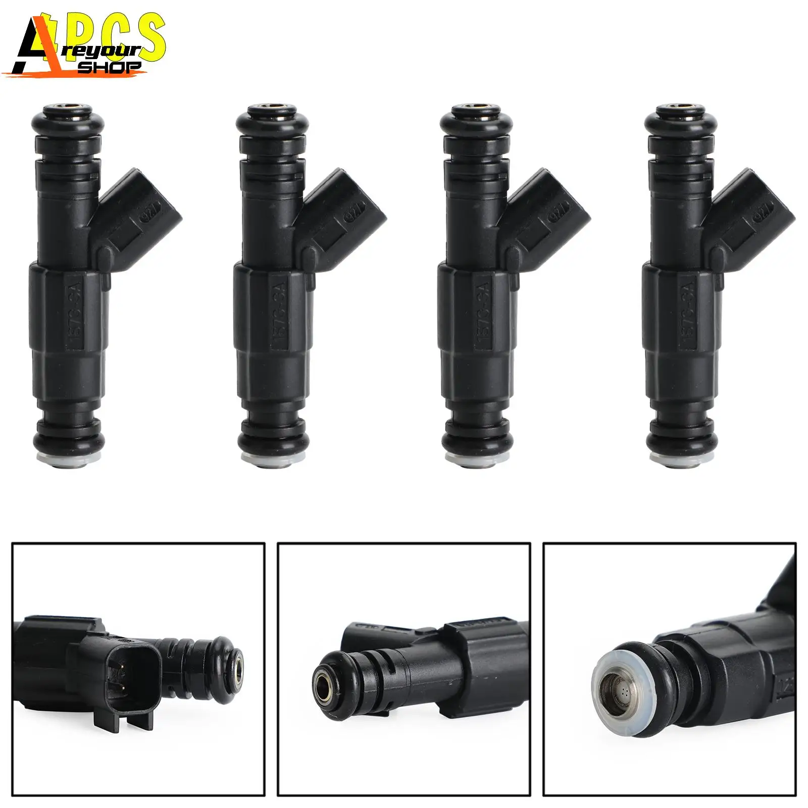 Areyourshop 4PCS Fuel Injectors fit for Ford C-MAX Fiesta Focus Mondeo 1.8L 2.0L for Mazda 5 6 for Volvo L30113250A 1149958 Car