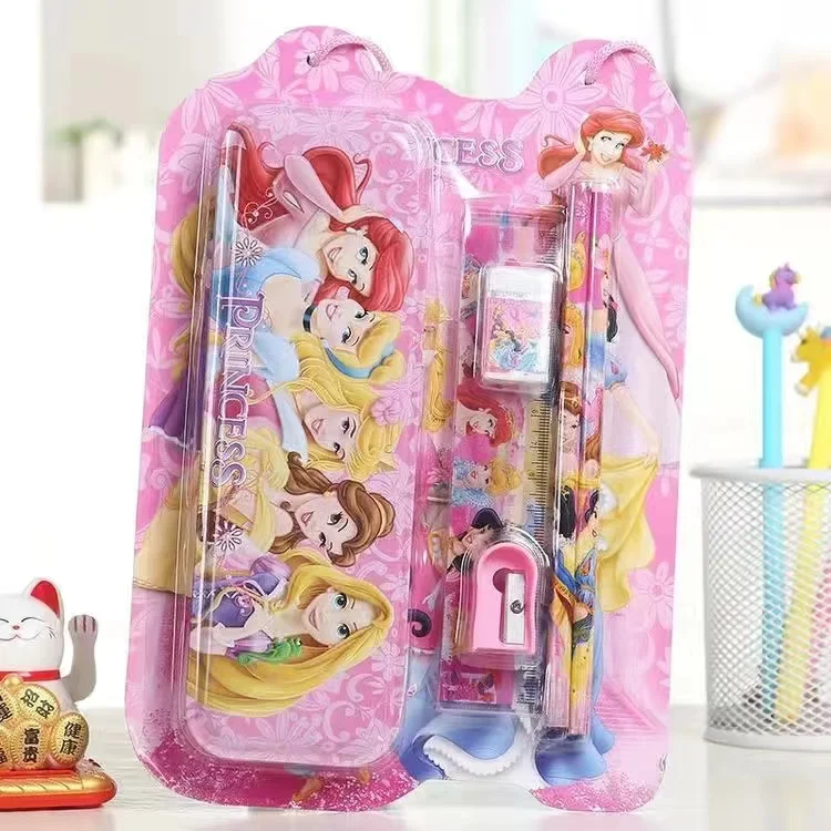 6 piece set Disney cartoon quick-frozen stationery set pencil eraser pen holder cute pencil sharpener school supplies gift