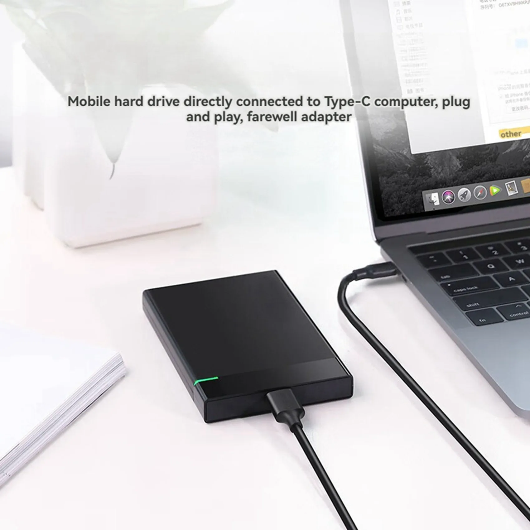B76B 2X USB Type-C to Micro-B Convert Cable for External HDD SSD Hard Disk Drive Camera Extend Wire