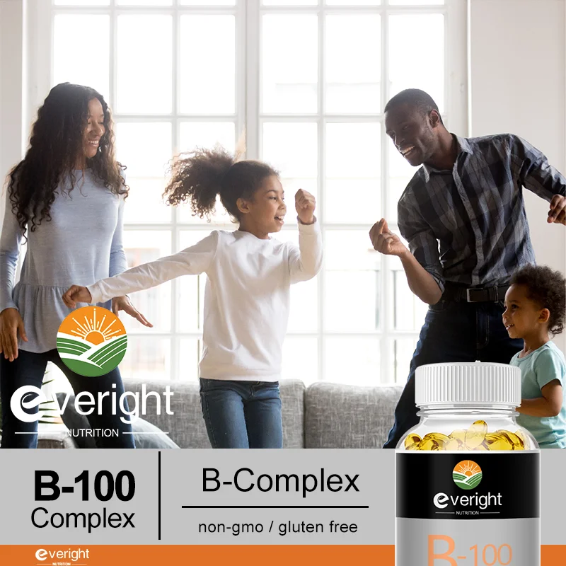 Vitamin B Complex Capsules for Improve Stress Mood, Energy, Nervous, Immune System Support - B1 B2 B6 B12 - Premium Formula