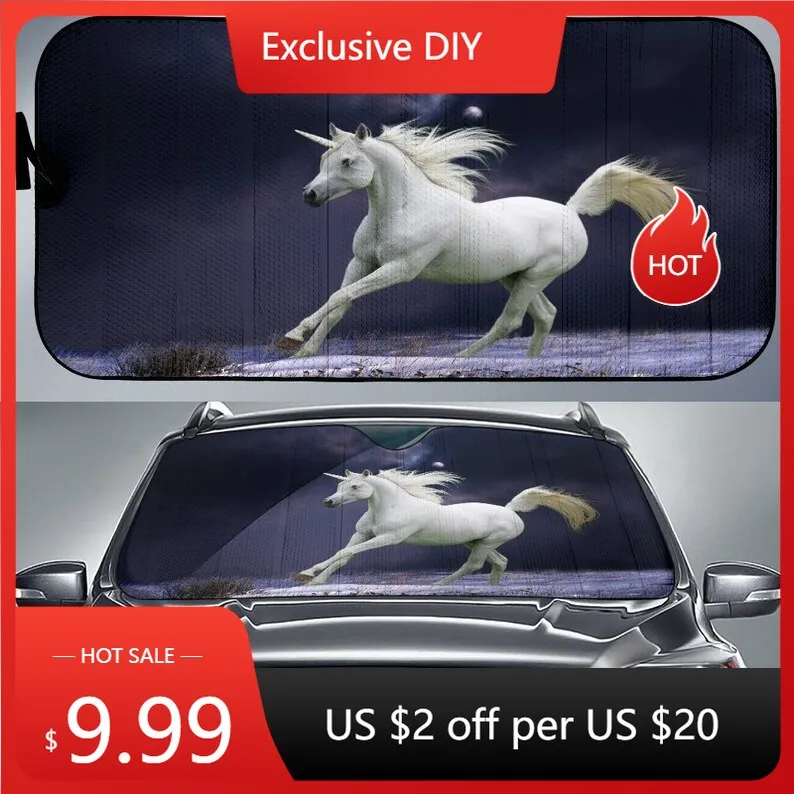 

Moonlit Night Unicorn Car Sunshade