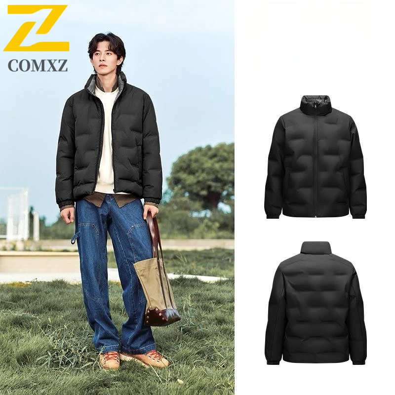 

COMXZ 2025 зимние парки мужские пуховики мужские 90% белый утиный пуховик с капюшоном роскошное толстое теплое стеганое зимнее пальто большого размера