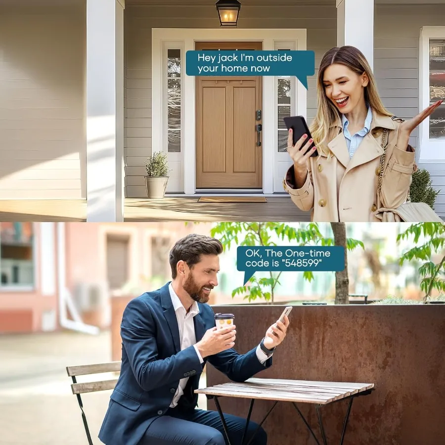 قفل الباب الأمامي للدخول بدون مفتاح مع مقبض لبصمة الإصبع لأمن المنزل الذكي ولوحة المفاتيح الرقمية التي تخصيص البلوتوث #4