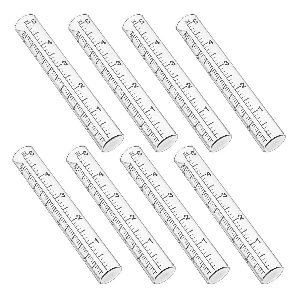 8Pcs Replacement Rain Gauge Tube Glass Material with Clear Scale for Easy Reading Perfect for Outdoor Rain Monitoring and