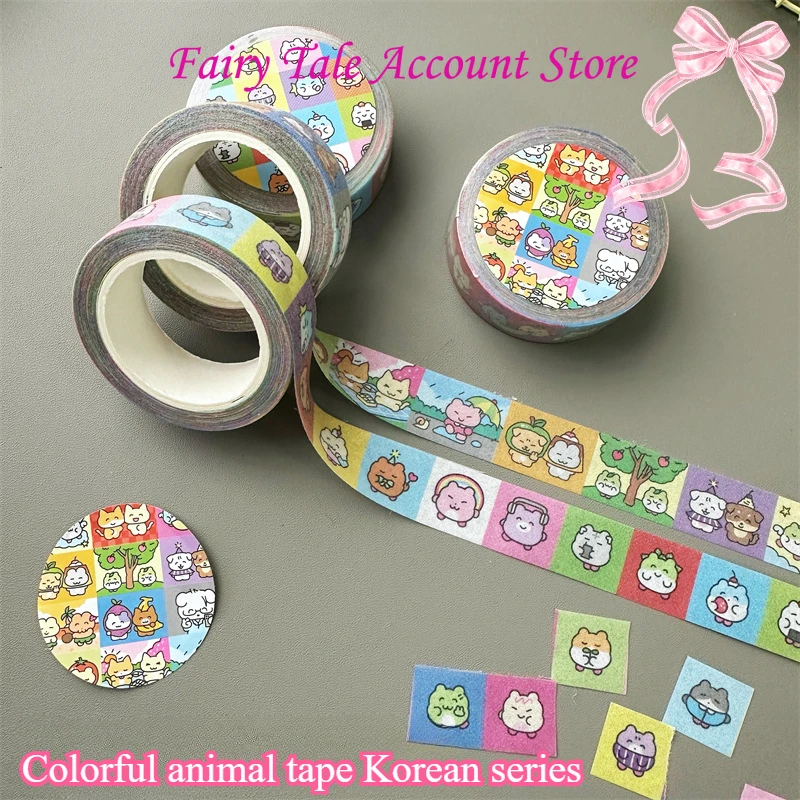 

Korean Cartoon Material Beijing Cartoon Graffiti Fine Flash Tape Handheld Account Children's Decorative Stickers and Paper Tape