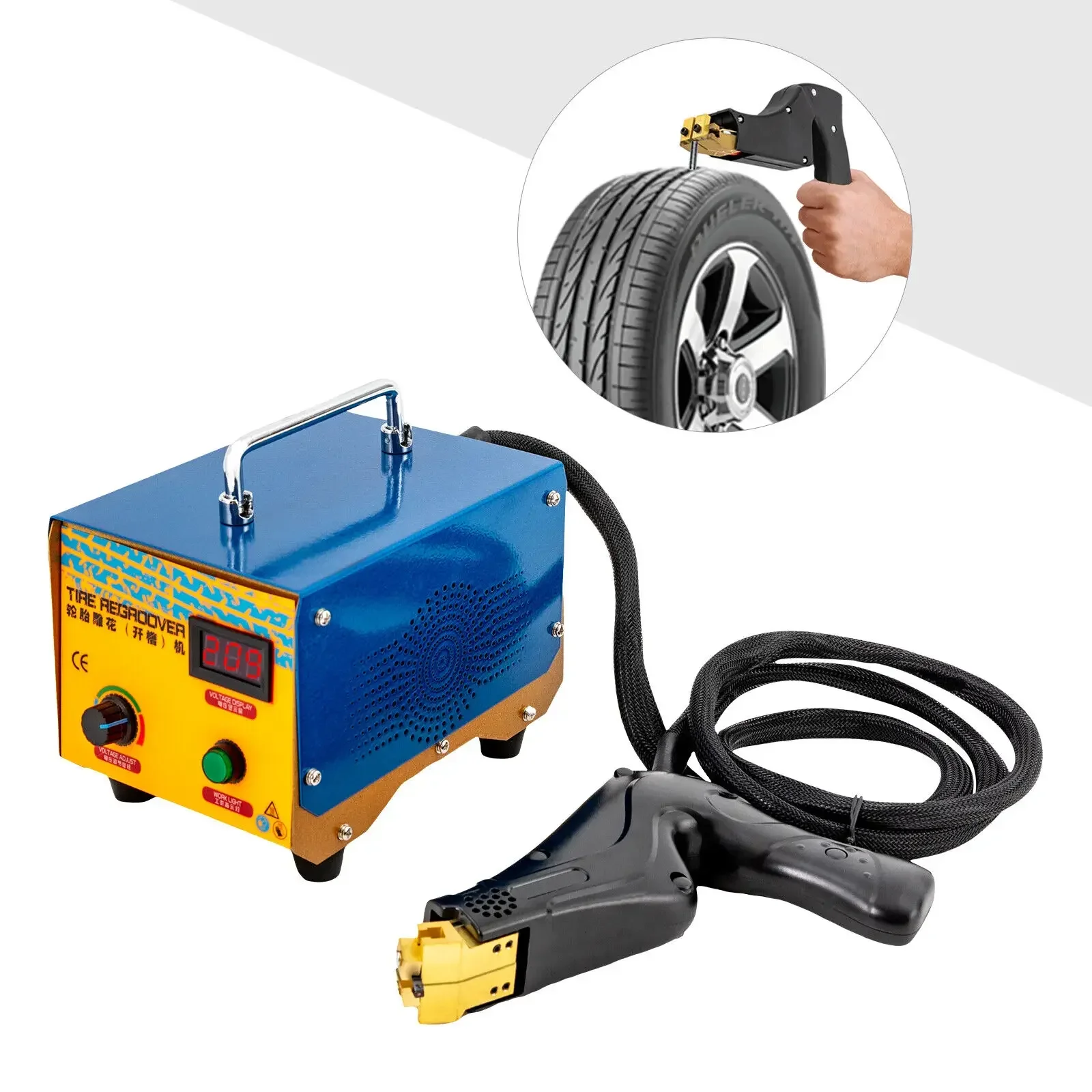 

1000W Truck Tire Groover – Rubber Cutter & Regroover for Tyre Repair with Blade