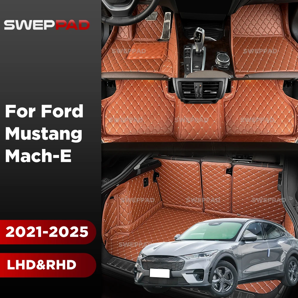 Car Floor Mats For Ford Mustang Mach-E 2021-2025 24 23 Trunk Mat Cargo Liner Protection Carpet Custom Floor Liners Accessories