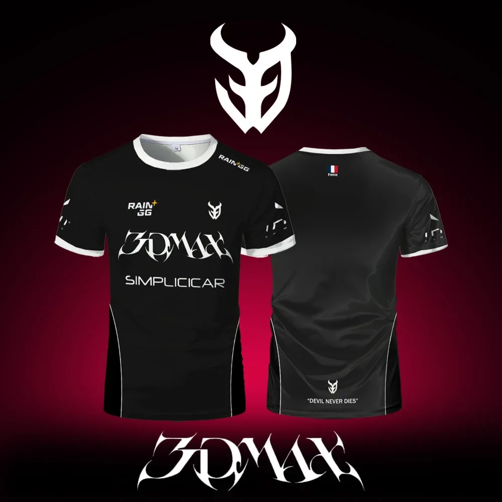 3DMAX Esports Team 2025 الزي الرسمي CS2 Pro League تنفس قصيرة الأكمام التدريب الفانيلة الرجال الرياضة س الرقبة تي شيرت الشباب القمم