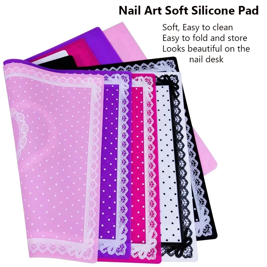 Silicone Mat, Silicone Wrist Pad, Non-slip Table Mat for Nail Art, Resin Crafting, Art Painting Desk Protector