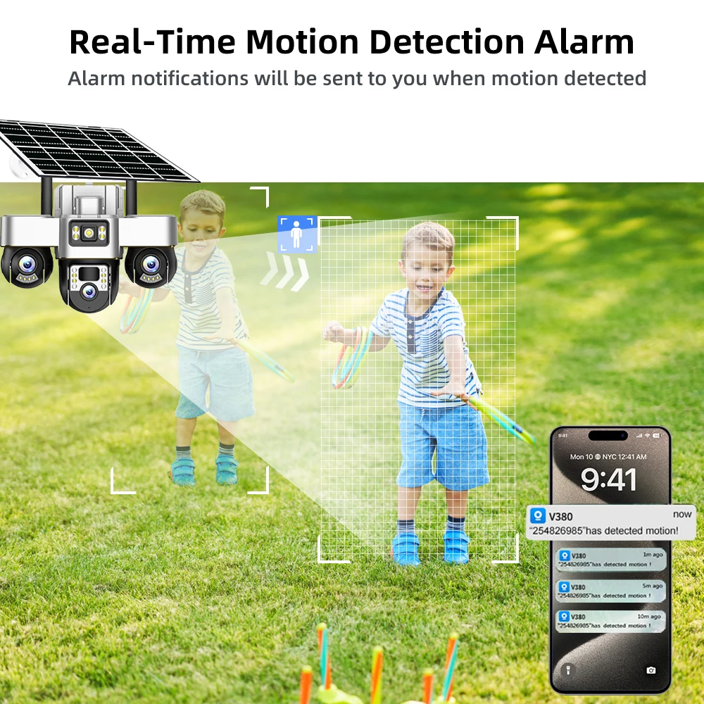 V380 PRO 6K 15MP 3 Objektiv 3 Bildschirm Solar 4G Outdoor CCTV Kamera IP66 Wasserdichte Nachtsicht sicherheit Überwachung
