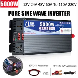 4000W/5000W/5500W/3000W Pure Sine Wave Inverter DC 12/24/48/60V/72V TO AC 220V 110V 120V Car Load Inverter Solar Power Inverter