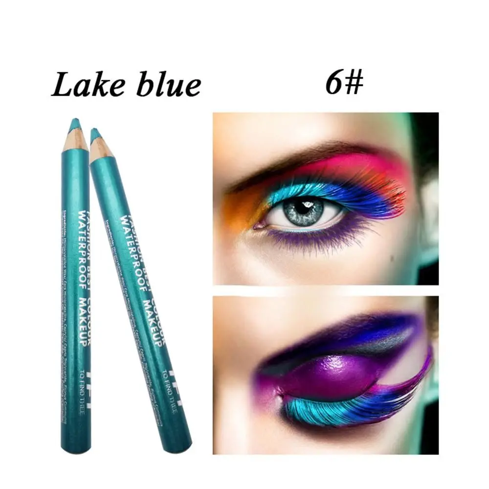 Beauty Eye Cosmetics Glitter Kleurrijke Markeerstift Pigment Matte Waterdichte Oogschaduw Liner Pen Eyeliner Potlood met Puntenslijper