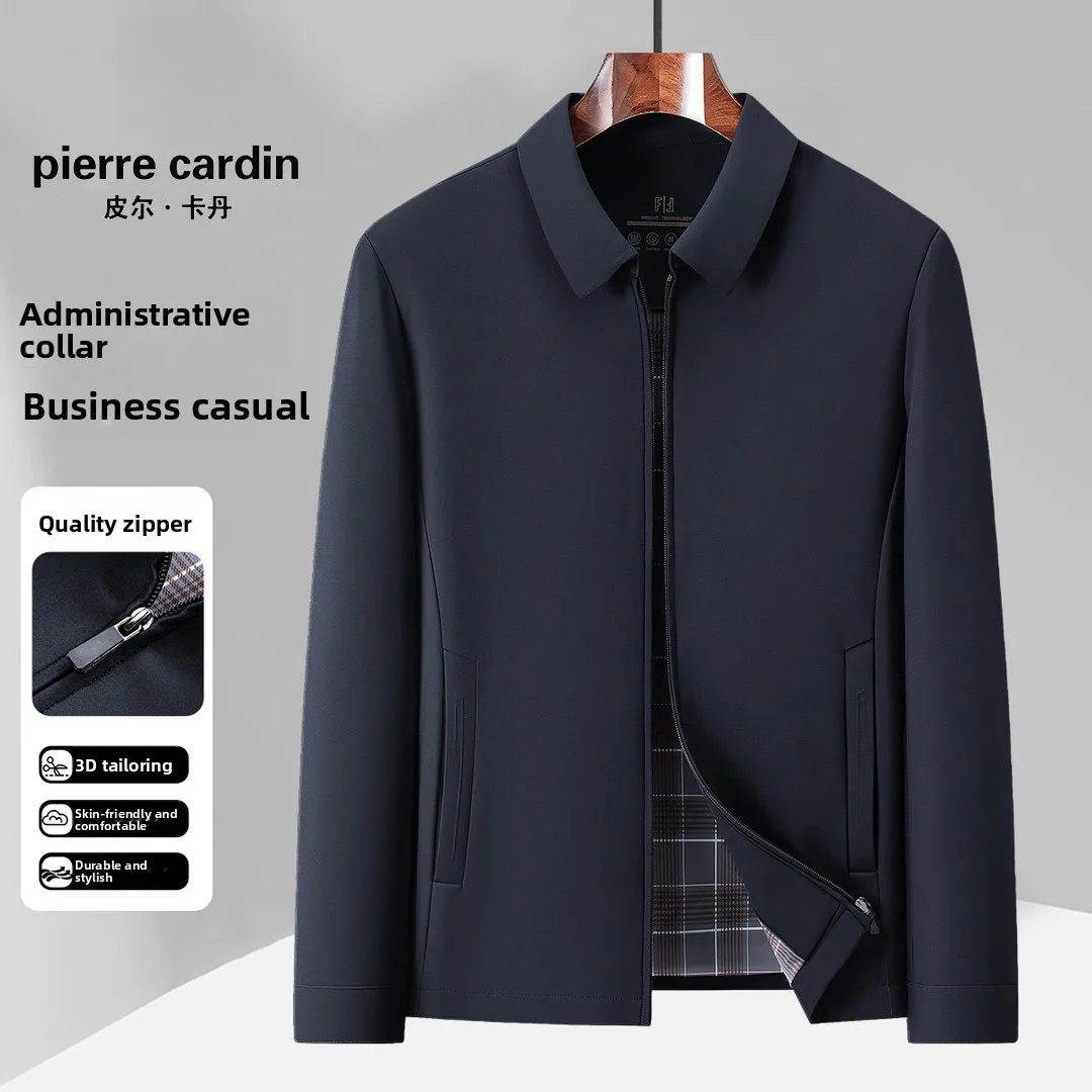 

Pierre Cardin Роскошный мужской Busin Jaet, повседневный отложной воротник, весна-осень, новый дышащий полиэстер с подставкой