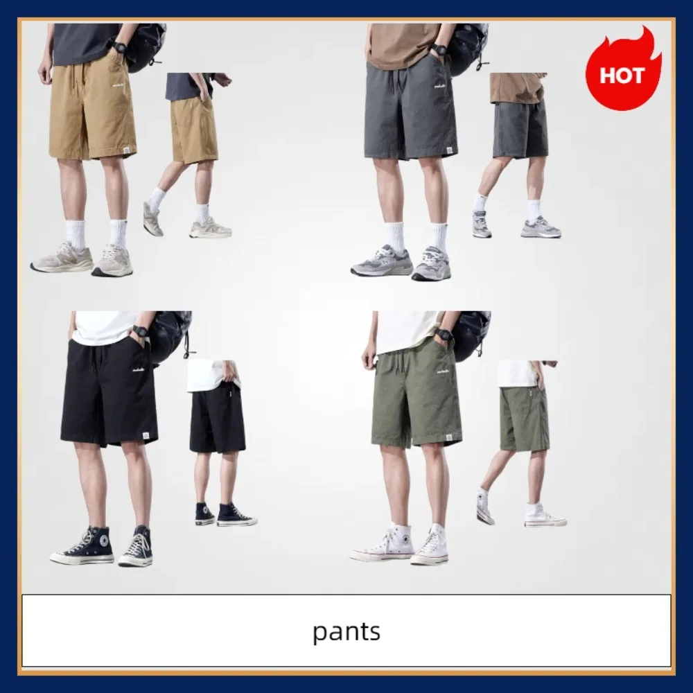 

2025 Новые летние мужские шорты-карго — уличные шорты из хлопка цвета хаки длиной 5 дюймов