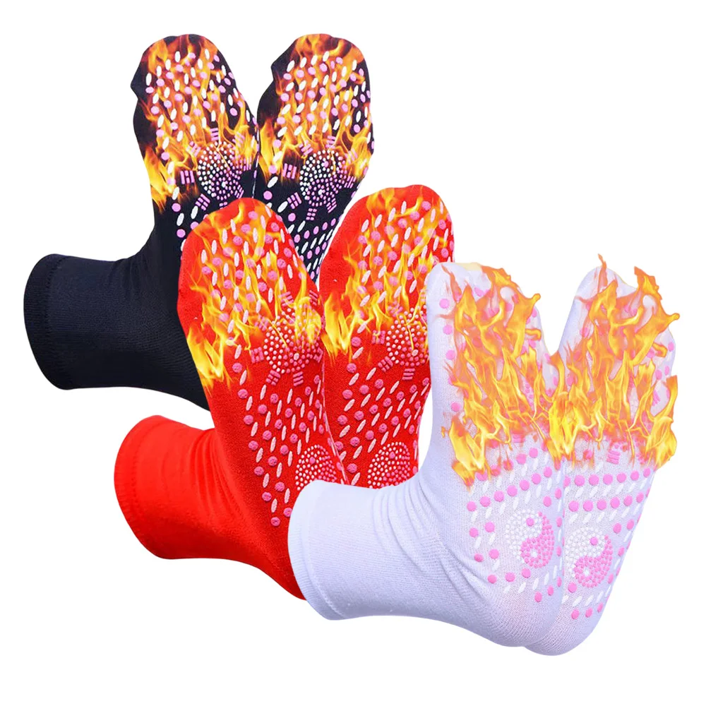 

Winter Self-heat Cotton Sock Cold Proof Comfortable Soft Mid Length Socks Outdoor Skiing Relieve Frostbite Warm Massage Hosiery