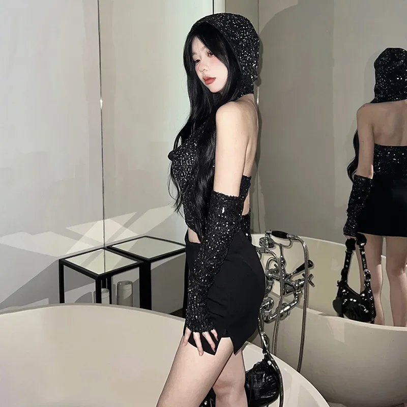 

Модный жилет с v-образным вырезом и капюшоном для женщин, новый женский однотонный облегающий уличный жилет