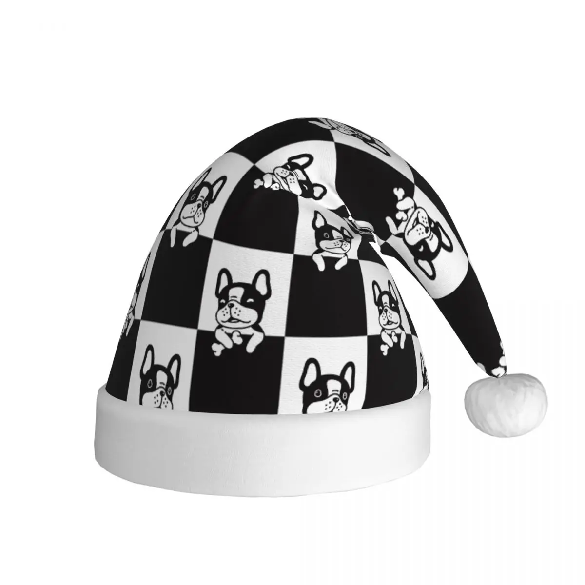 Dog French Bulldog Puppy Winter Warm Christmas Hats for Adult Men Women Animal Lovers Santa Hat Cap Christmas Party Decor Gift