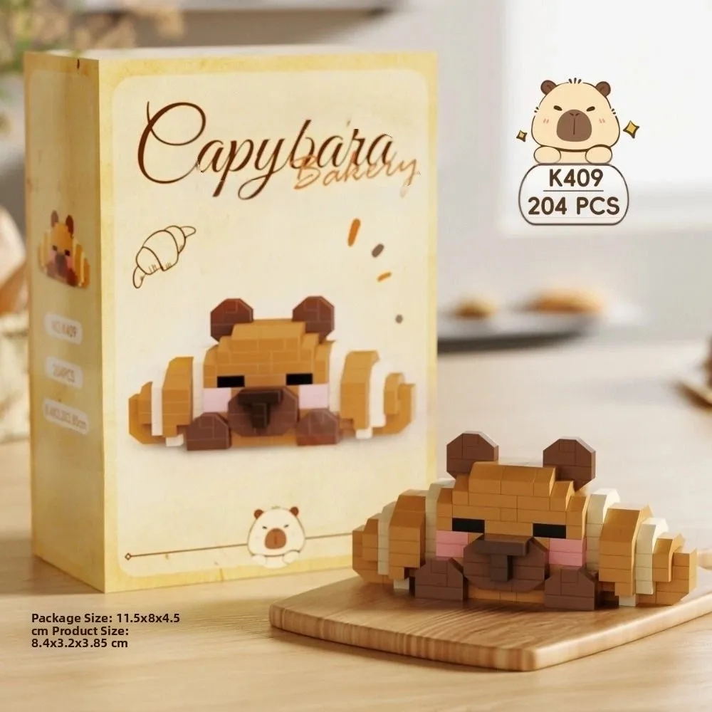 Mini Capibara Bouwsteen Cartoon Ontwerp Plastic Puzzel Bouwstenen Schattige Dieren Hond Styling Micro Capibara Beeldjes