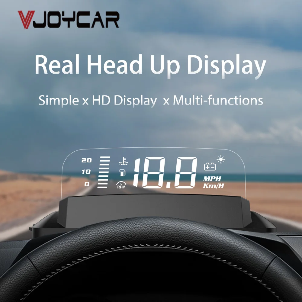 Vjoycar Head Up Display Mirror Projector Car Speedometer OBD2 HUD Guage RPM Fuel Consumption Alarms Car Electronic Accessories