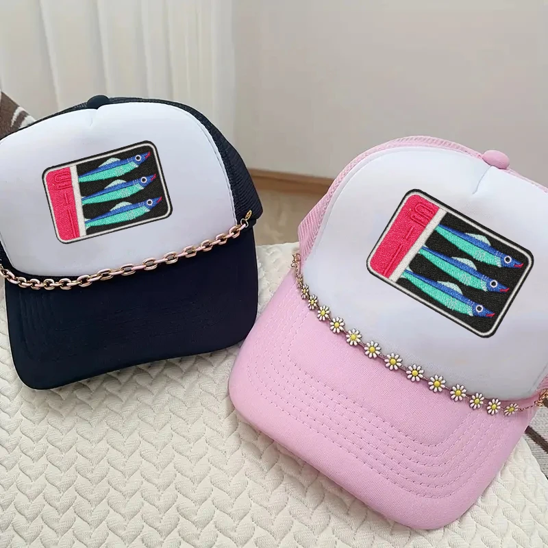 Parche bordado de estaño de sardinas, parches para coser para ropa, gorra, bolsa, chaqueta, regalo artesanal, insignia divertida con adhesivo