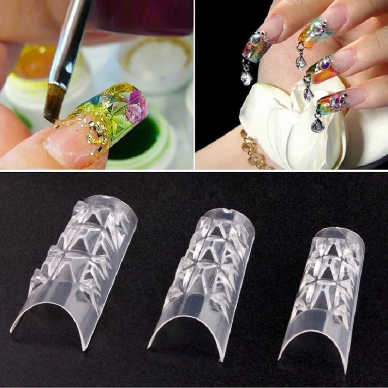 

60 Pcs With Box French Style False Nails Coloured Glaze Of Model The Nail/transparent Crystal A Mold Nail Art tips