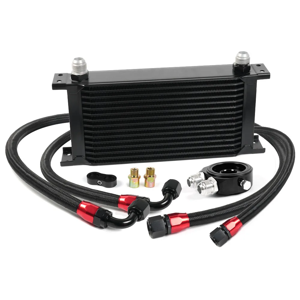 Universeller 10-reihiger und 15-reihiger Ölkühler AN10 Motorölkühler-Kit Ölfilter Sandwich-Adapter