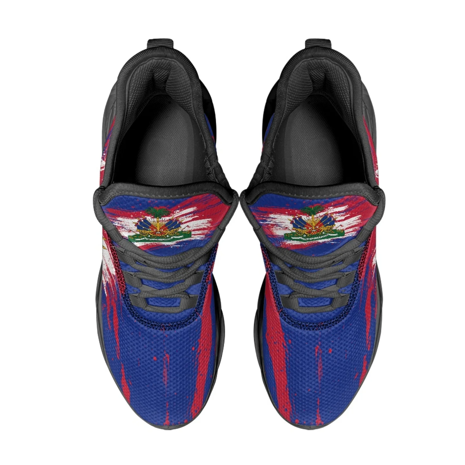 PENSTROLL Haiti Flag Brush Mens Running Shoes Mesh & EVA Men's Running Shoes Casual Men's Fashion Sneakers for Gym