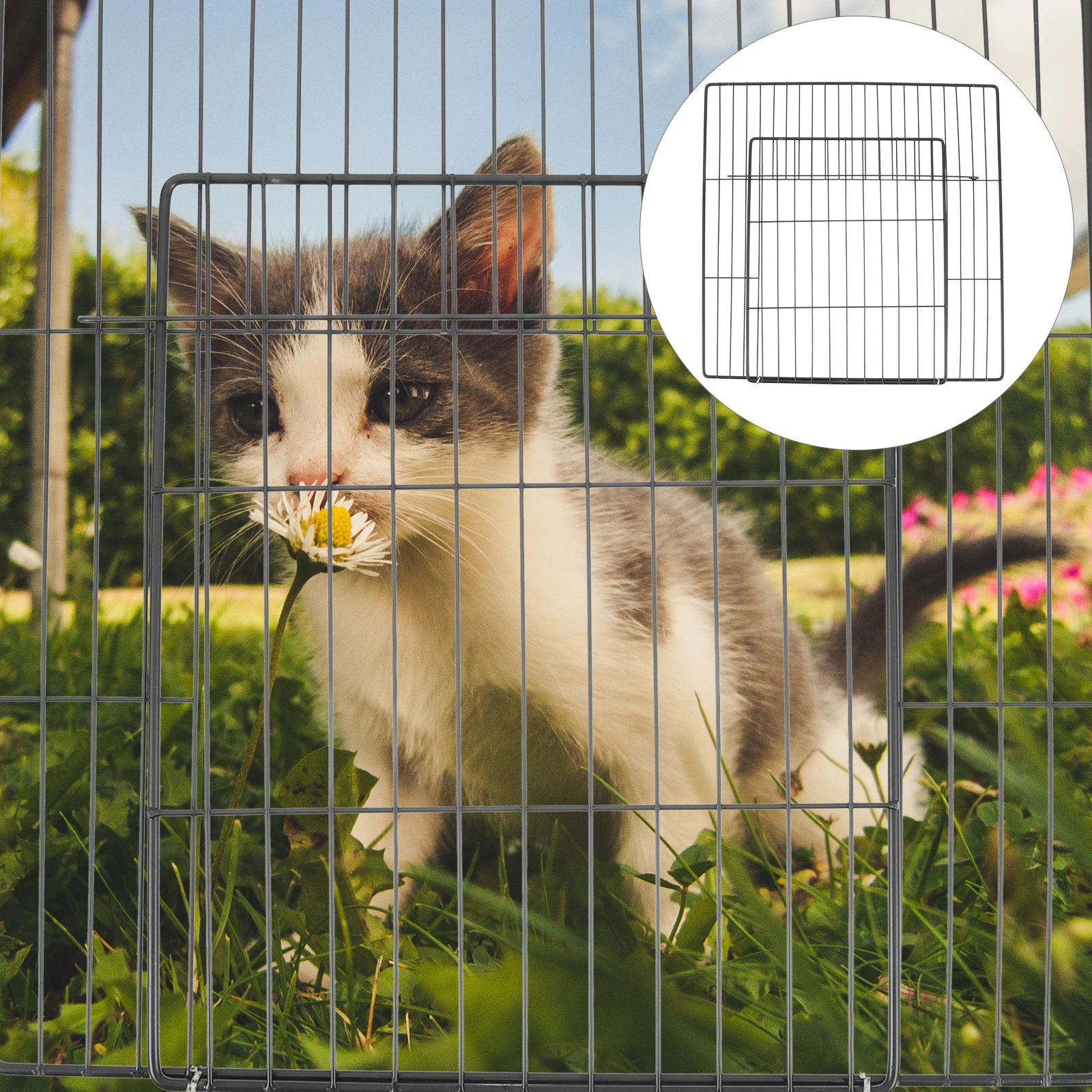 

Cat Cage Net Pet Screen Door Fence Barrier Isolation Gate Iron Enclosures Wire Accessories Metal Exercise Fencing Playpen Small