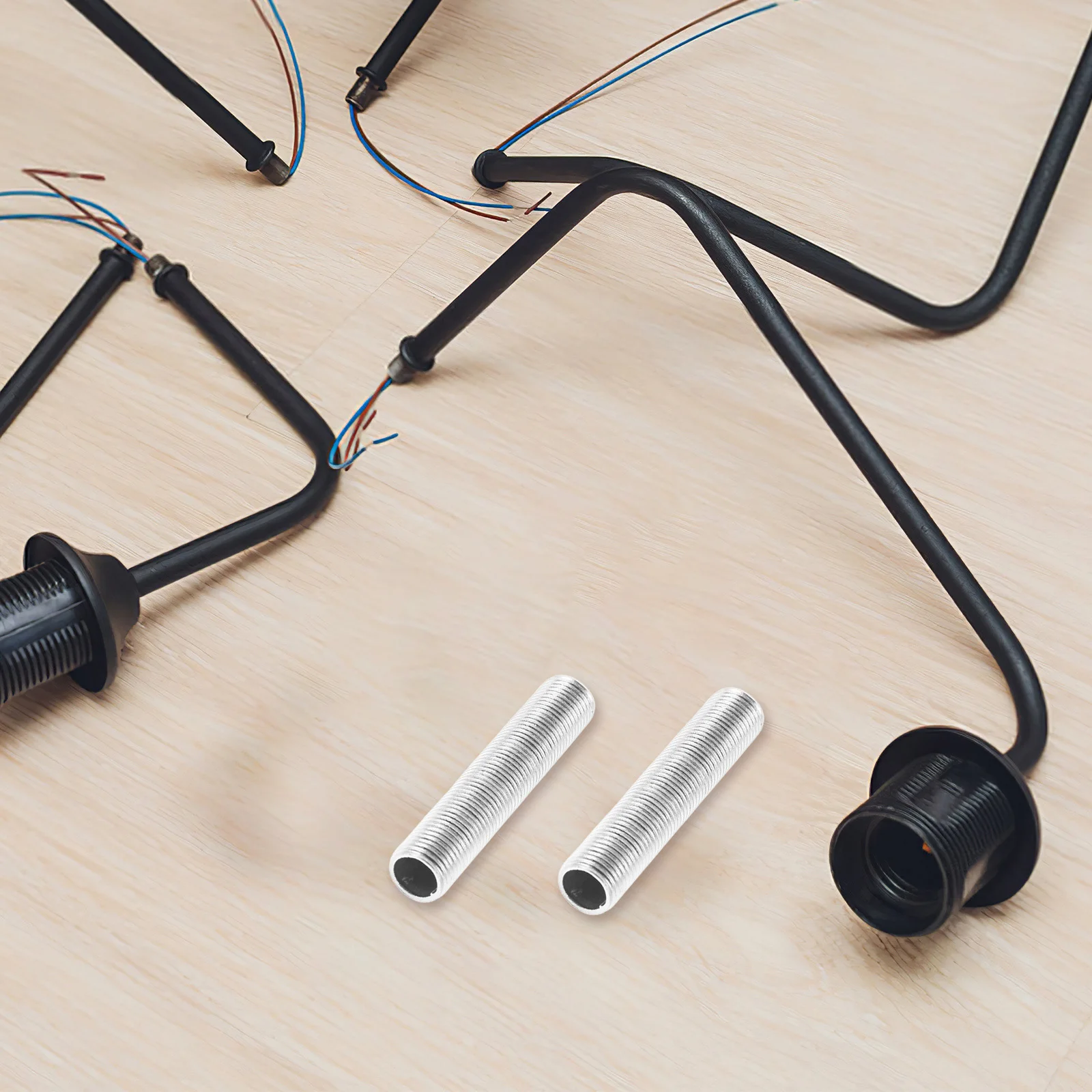 20 قطعة M10x5 الموضوع جوفاء مصباح الأنابيب الحلمة الحديد المجلفن لمصباح إصلاح الأنابيب موصل الثريات الشمعدانات الإضاءة #5