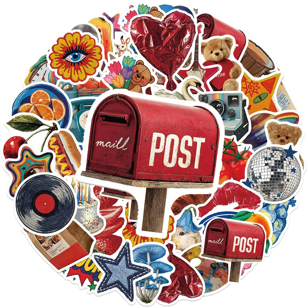 

10/30/50pcs Cartoon Retro Y2K Graffiti Stickers Aesthetic Decorative Suitcase Laptop Scrapbook Car Waterproof Cute Sticker Decal