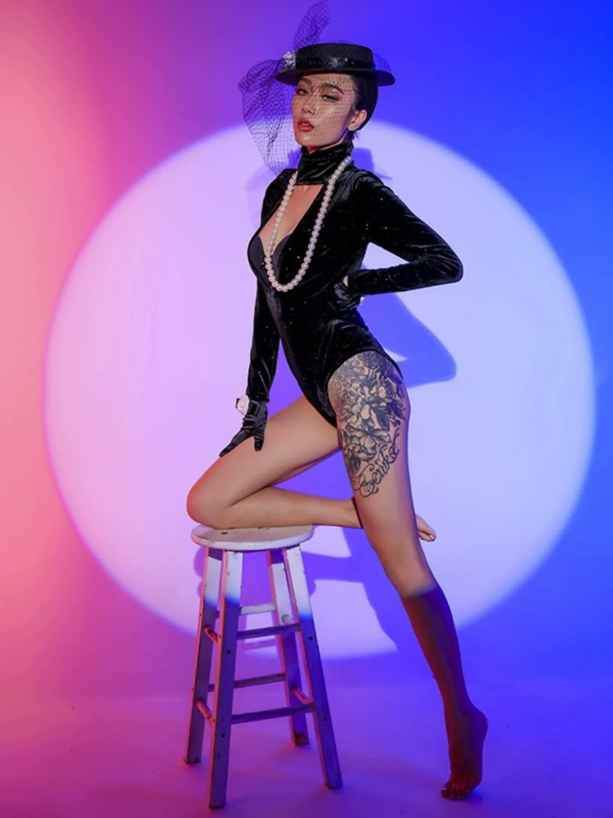 Modern Dance Practice Suit Women's Gogo Leader Costume Nightclub Jazz Dance Overall Outfit Bar Performance Stage Costume