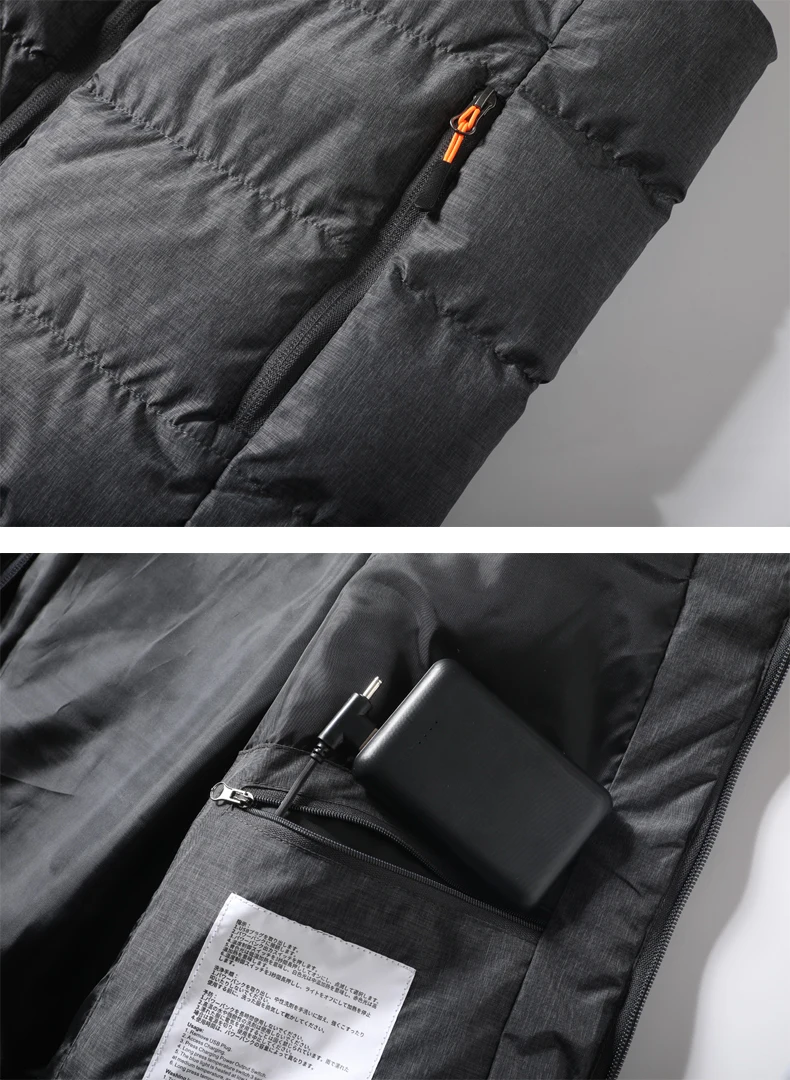 Herren Winter Smart-Heizweste: Unabhängige Temperaturregelung vorne und hinten, 11 Heizzonen, USB-betrieben, Übergröße – Detail 13