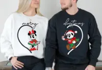 Sudadera navideña de Mickey Minnie, jersey de Disney para parejas, camiseta navideña, ropa para hombre Y2k, ropa para mujer, camisa de gran tamaño
