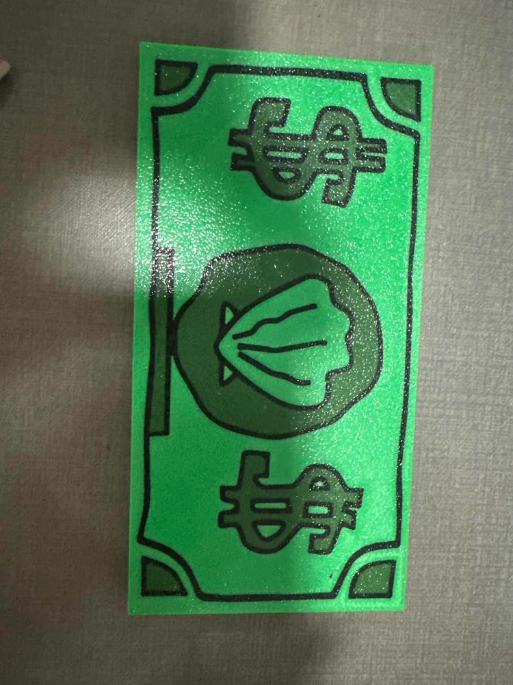 Green Dollar Bill Shape Card Wallet 3D Printing Slim Card Case Portable ID Credit Card Holder Creative Novelty Daily Carry
