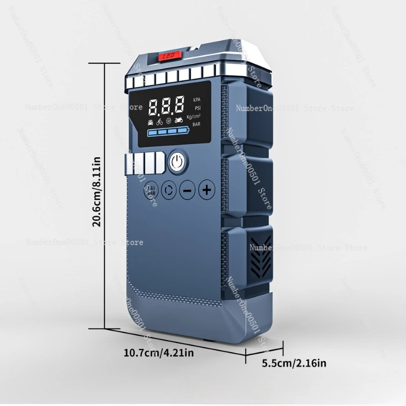 

Fast charging high-power tire pressure measurement inflatable car emergency start air pump integrated machine