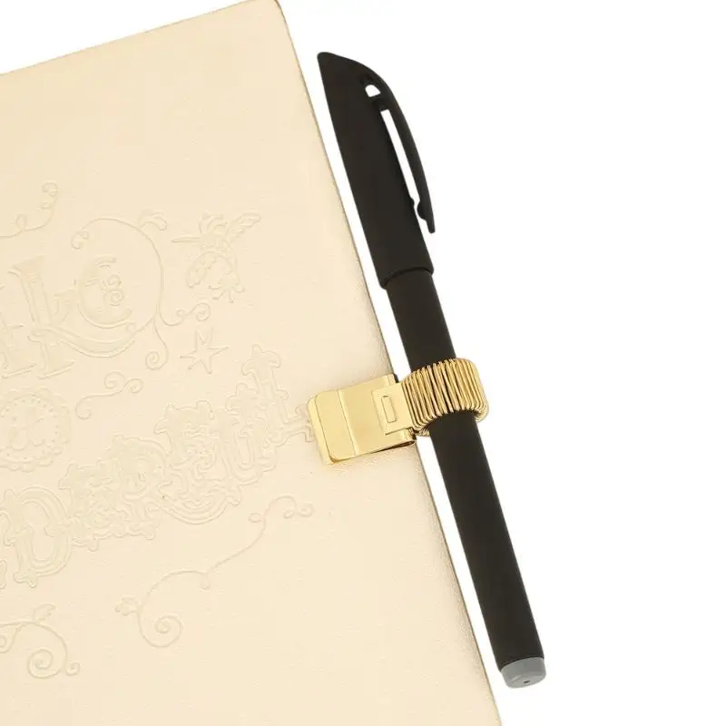 1/3/5pc Multifunctional Telescopic Spring Electroplating Pen Clip Notepad Portable Spring Pen Slot Fixed Stationery