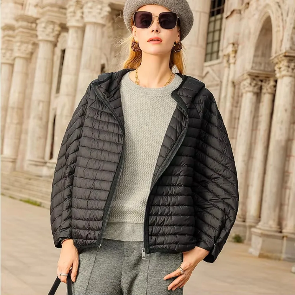 2025 neue Winter Frauen 90% Weiße Ente Unten Mantel Kurze Puffer Jacke Lose Weibliche Feder Parka Mit Kapuze Outwear Warme mode