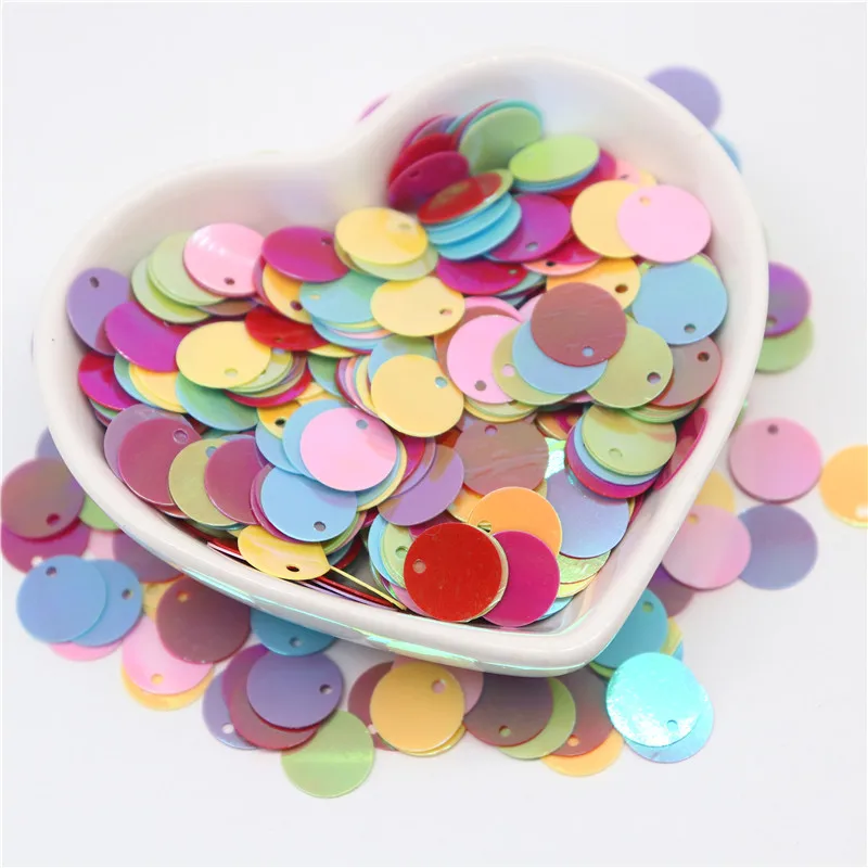 Lentejuelas redondas grandes de 20g, lentejuelas sueltas redondas planas de 10mm con agujero lateral, joyería Diy, costura, artesanía de boda, accesorios de ropa
