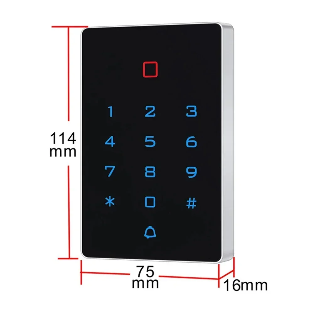 WiFi Tuya App Backlight Touch 125khz RFID Card Access Control Card Reader Keypad WG26 Output Alarm Management Card Support