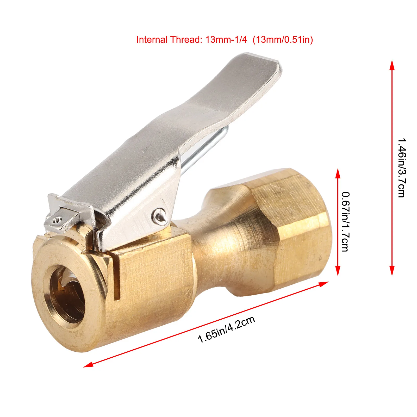 Inflation Tire Chuck Tire Inflator Chuck Connector Fast Clip‑On Air Pump Adapter for Car Motorcycle Inflation