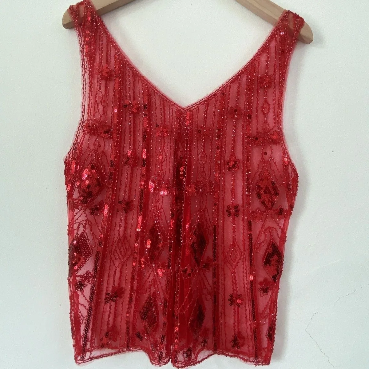 Hollow Out Women Lace tanks   Women mesh Tops Bling Bling Gold Sequins Camis