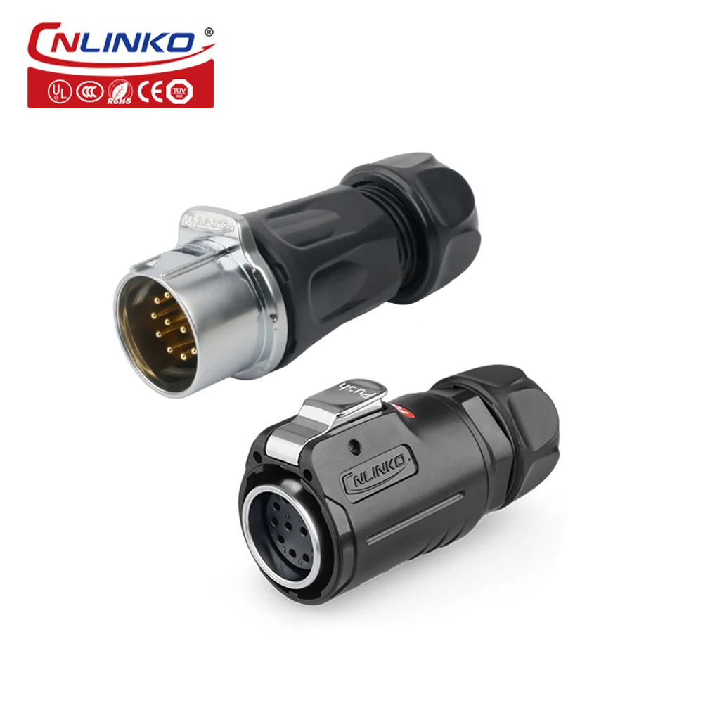 CNLINKO M24 IP68 Waterproof Panel Mount Aviation Connector 3P 4P 10P 12P 19P 24Pin Industrial Connectors for Power Signal Device