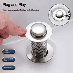 Stainless Steel Floor Drain Filter Mesh Durable Hair Trap Anti-clog Pop Up Drain Filter Sink Strainer Bathroom Accessory